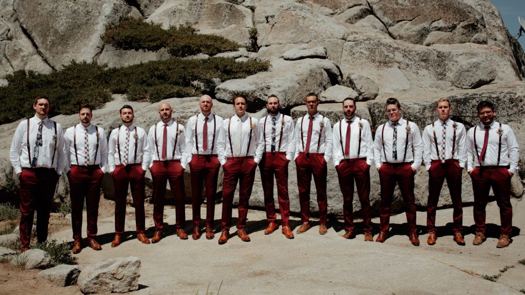 A groomsmen wedding photo at the Hideout in Kirkwood.