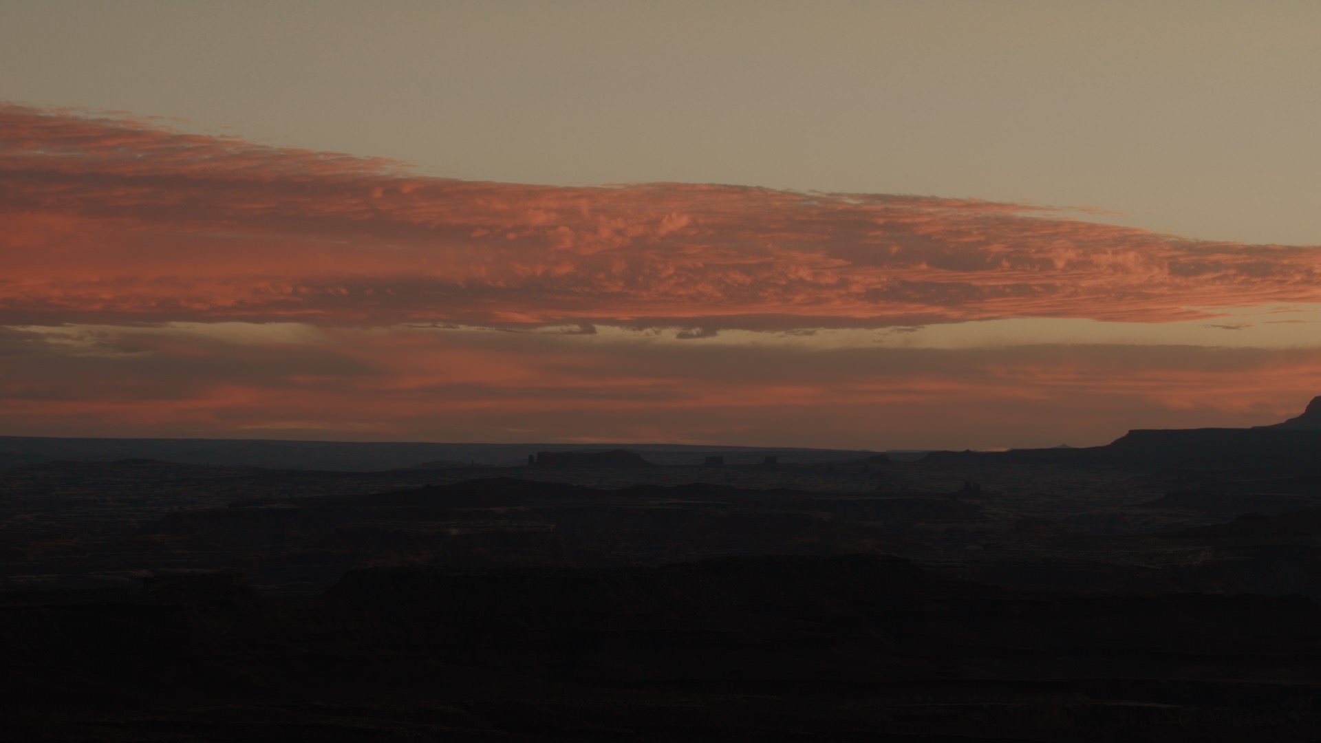 a sunset in canyonlands national park