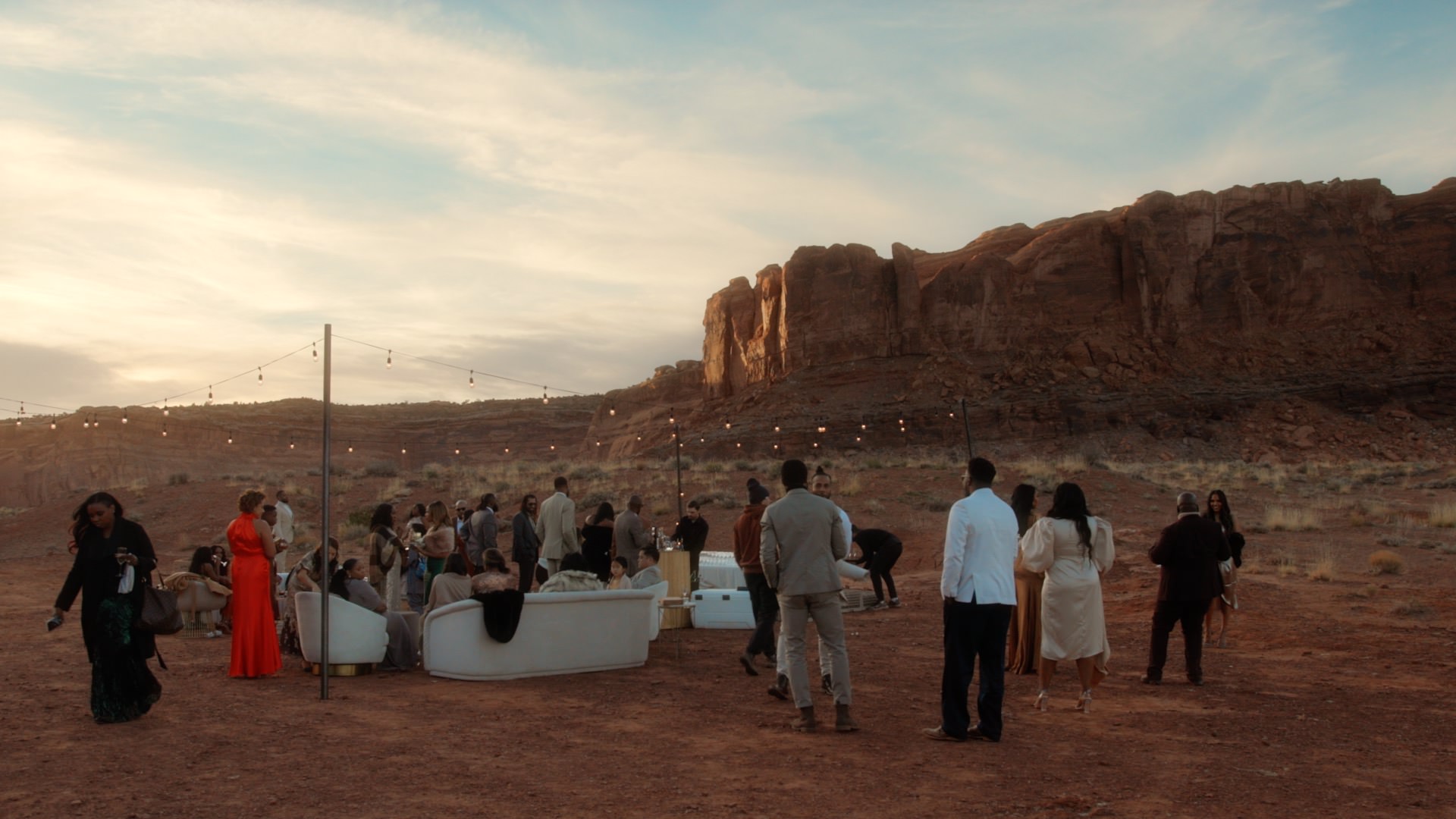 guests enjoying a wedding at red earth venue in Moab